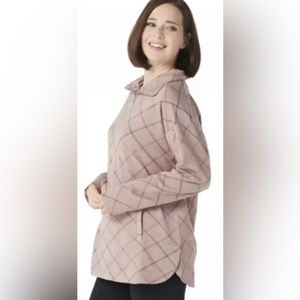 Cuddl Duds Comfortwear Half Zip Pullover MEDIUM A310292 Warm Plaid